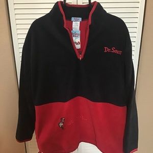 New! Dr. Seuss Brand Fleece Color Block 1/2 Zip  Women’s Size XL Vintage!